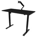 Sealey DH38 Dellonda Single Motor Ultra-Quiet Adjustable-Height Electric Sit/Stand Desk - Black Desktop