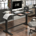 Sealey Dellonda Single Motor Ultra-Quiet Electric Desk with Control Panel, USB Port & Drawer - Black Desktop