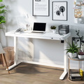 Sealey Dellonda Single Motor Ultra-Quiet Electric Desk with Control Panel, USB Port & Drawer - White Desktop