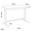 Sealey Dellonda Single Motor Ultra-Quiet Electric Desk with Control Panel, USB Port & Drawer - White Desktop