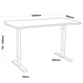 Sealey Dellonda Single Motor Ultra-Quiet Adjustable-Height Electric Sit/Stand Desk - Carbon Fibre Effect Desktop