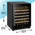 Baridi 54 Bottle Under-Counter/Freestanding Fridge & Cooler 60cm