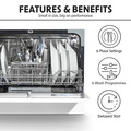 Sealey DH83 Baridi Tabletop Dishwasher 6 Place Settings 6.5L Capacity - White