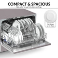Sealey DH84 Baridi Tabletop Dishwasher 6 Place Settings 6.5L Capacity - Silver