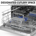 Sealey DH84 Baridi Tabletop Dishwasher 6 Place Settings 6.5L Capacity - Silver