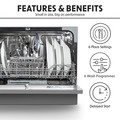 Sealey DH84 Baridi Tabletop Dishwasher 6 Place Settings 6.5L Capacity - Silver