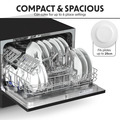 Sealey Baridi Tabletop Dishwasher 6 Place Settings 6.5L Capacity - Black