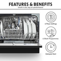 Sealey Baridi Tabletop Dishwasher 6 Place Settings 6.5L Capacity - Black