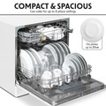 Baridi Tabletop Dishwasher 8 Place Settings 8L Capacity - White