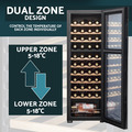 Baridi 44 Bottle Dual Zone Wine Fridge & Cooler