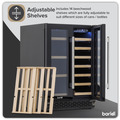 Sealey DH96 Baridi 40 Bottle/120 Can Under-Counter/Freestanding Dual Zone Wine Fridge & Cooler 60cm