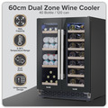 Sealey DH96 Baridi 40 Bottle/120 Can Under-Counter/Freestanding Dual Zone Wine Fridge & Cooler 60cm