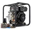Hyundai DHYT80E 80mm 3 Electric Start Open Frame Diesel Trash Water Pump, 25m Total Head, 6m Lift, 880min Flow Rate, 6hp, 296cc