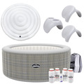 Sealey Dellonda 4-6 Person Inflatable Hot Tub/Spa with Smart Pump & Starter Kit - Rattan Effect