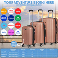 Sealey DL125 Dellonda Lightweight ABS Luggage Set with TSA Lock - Rose Gold