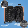 Sealey DL125 Dellonda Lightweight ABS Luggage Set with TSA Lock - Rose Gold