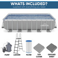 Sealey Dellonda Deluxe Steel Frame Rectangular Swimming Pool with Step Ladder & Filter Pump 21ft