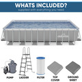 Sealey Dellonda Deluxe Steel Frame Rectangular Swimming Pool with Step Ladder & Filter Pump 25ft