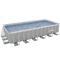 Sealey Dellonda Deluxe Steel Frame Rectangular Swimming Pool with Step Ladder & Filter Pump 25ft