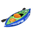 Sealey DL154 Dellonda Inflatable One-Person Kayak/Canoe Set with Pump, Carry Bag & Aluminium Oar - Blue/Green