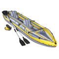 Sealey DL155 Dellonda Inflatable 2-Person Kayak/Canoe Set with Pump, Carry Bag & 2 Oars - Blue/Yellow/White