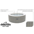 Dellonda 2-4 Person Inflatable Hot Tub/Spa with Smart Pump - Rattan Effect