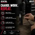 Excel 10946 600 Lumens LED Rechargeable Magnetic Handheld Work Light with Red Laser