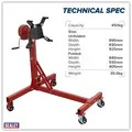 Sealey ES480D Folding 360 Rotating Engine Stand with Geared Handle Drive 450kg Capacity