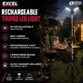 Excel EXL10968 10968 6000 Lumens Rechargeable LED Tripod Work Light with Adjustable Head