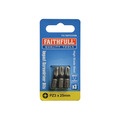 Faithfull Pozi Impact Screwdriver Bits PZ3 x 25mm (Pack 3)