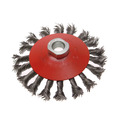 Faithfull Conical Wire Brush 115mm M14x2 Bore, 0.50mm Wire