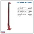 Sealey FJ60 Farm Jack 1500mm 2 Tonne Capacity