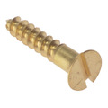 Wood Screw Slotted CSK Solid Brass 2in x 6 Box 200