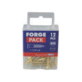 Wood Screw Slotted CSK Brass 1.1/2in x 6 ForgePack 12