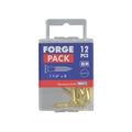 Wood Screw Slotted CSK Brass 1.1/4in x 8 ForgePack 12