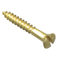 Wood Screw Slotted CSK Brass 1in x 6 ForgePack 20
