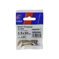 ForgeFix FORFPMS3530Y Multi-Purpose Pozi Screw CSK ST ZYP 3.5 x 30mm ForgePack 20