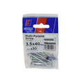 Multi-Purpose Pozi Screw CSK ST ZP 3.5 x 40mm ForgePack 20