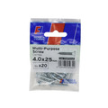 ForgeFix FORFPMS425Z Multi-Purpose Pozi Screw CSK ST ZP 4.0 x 25mm ForgePack 20