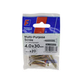 ForgeFix FORFPMS430Y Multi-Purpose Pozi Screw CSK ST ZYP 4.0 x 30mm ForgePack 20