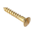 Wood Screw Slotted Raised Head ST Solid Brass 1in x 8 Box 200