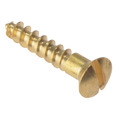 Wood Screw Slotted Raised Head ST Solid Brass 5/8in x 6 Box 200