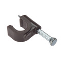 Cable Clip Round Coax Brown 6-7mm Box 100