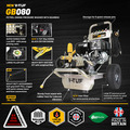 V-TUF GB080 Industrial 9HP Gearbox Driven Honda Petrol Pressure Washer - 2900psi, 200Bar, 15 lpm - Stainless Steel Frame