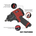 Sealey GSA6002 Generation Composite Twin Hammer Air Impact Wrench 1/2