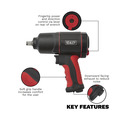 Sealey GSA6006 Generation Composite Twin Hammer Air Impact Wrench 1/2