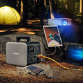 Hyundai HPS-300 Portable Power Station & Protective Carry/Shoulder Bag & 60W Portable & Foldable Solar Charger | HPS-300+CBB5830-1+H60