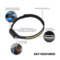 Rechargeable Head Torch with Auto-Sensor 5W COB & 3W LED