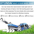 Hyundai 17 / 43cm 139cc Electric Start Self Propelled Petrol Lawnmower And Extras