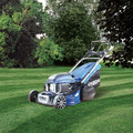 Hyundai 19'' / 48cm Cut Self Propelled Electric Start Petrol Roller Lawnmower And Extras